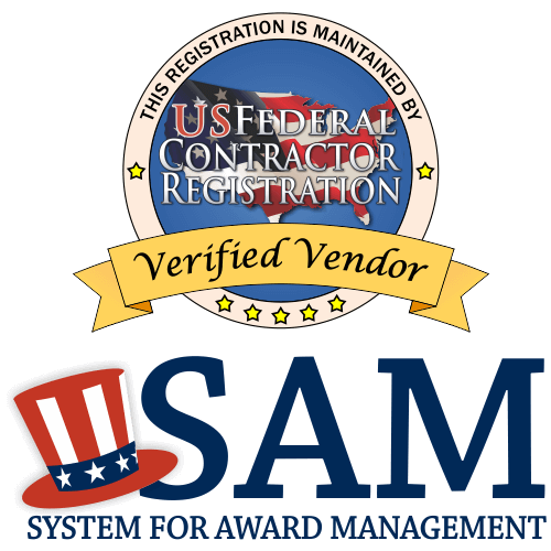 US Federal Contractor Registration and SAM logos.